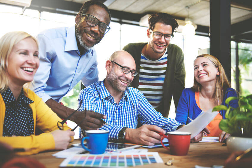 Business people meeting to encourage office culture at their company