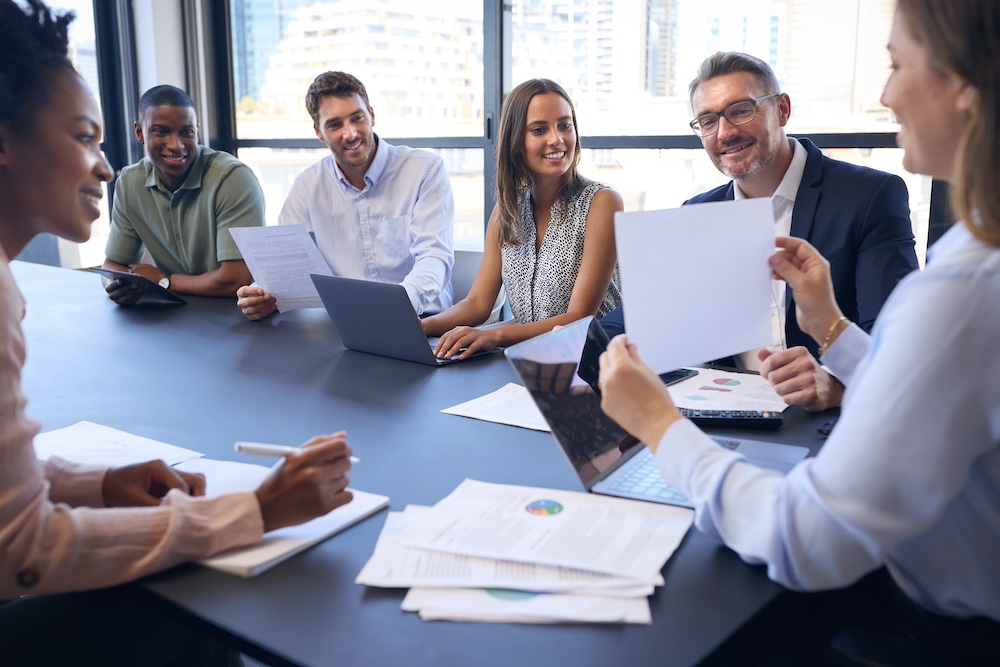 business team meeting in corporate office