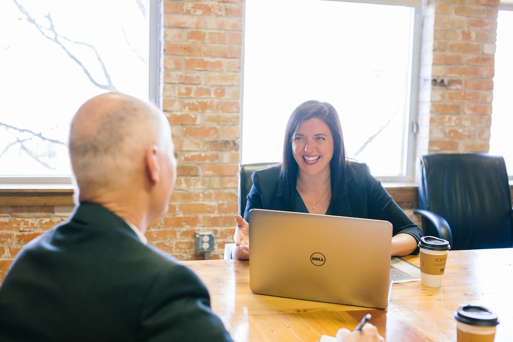 two colleagues meeting and planning