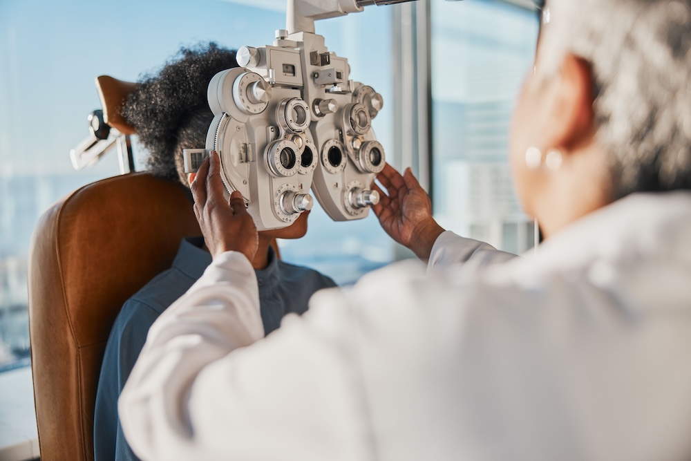 patient getting eye exam